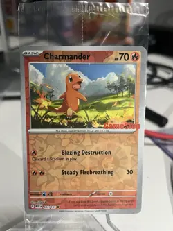 Charmander - 004/165 - Pokemon 151 GameStop Exclusive Holo Rare Card SEALED - Image 5