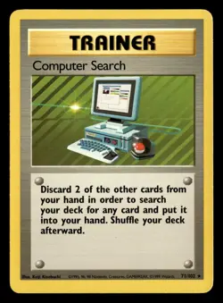 Computer Search 71/102 Rare Base Set Unlimited Pokemon Card - 9 - Image 2