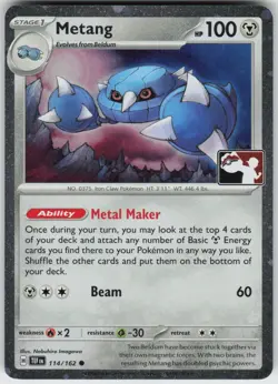Metang 114/162 Common Prize Pack Series Cards Pokemon Holo Near Mint - Image 1