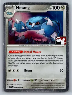 Metang 114/162 Common Prize Pack Series Cards Pokemon Holo Near Mint - Image 1