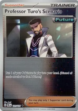 121/131 PROFESSOR TURO'S SCENARIO REVERSE HOLO PRISMATIC EVOLUTIONS POKEMON CARD - Image 1