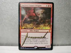 MTG FOIL Ancient Copper Dragon Signed Manzanedo (Rare Sign) - Image 1