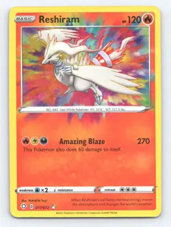 Reshiram 017/072 Amazing Rare Shining Fates Pokemon Holo Near Mint - Image 1