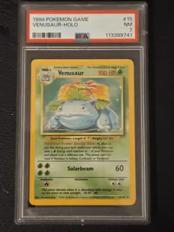 Pokemon TCG Holo Rare Venusaur Base Set 15/102 PSA 7 Vintage Card 1999 - Image 1