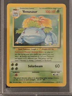 Pokemon TCG Holo Rare Venusaur Base Set 15/102 PSA 7 Vintage Card 1999 - Image 4