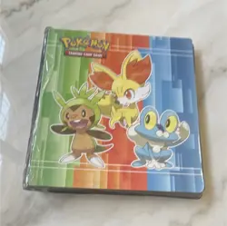 Pokemon TCG Binder Lot Chespin Fennekin Froakie Cover, Cards & Collectible Pins - Image 1