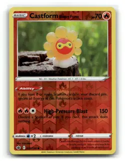 Castform Sunny Form 022/198 Common Chilling Reign Pokemon Reverse Holo MP - Image 1