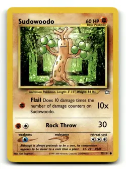 Sudowoodo 77/111 Common Neo Genesis Pokemon Unlimited LP - Image 1