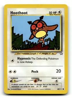Hoothoot 60/111 Common Neo Genesis Pokemon Unlimited LP - Image 1