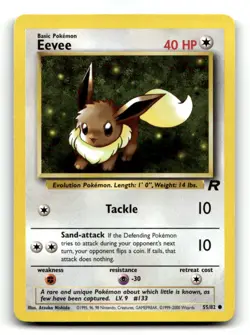 Eevee 55/82 Common Team Rocket Pokemon Unlimited MP - Image 1