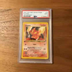 Pokemon TCG PSA 9 2001 Neo Revelation Slugma 1st Ed 53/64 Regular Eng - Image 1