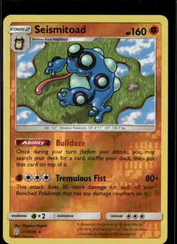 Pokemon Seismitoad 117/236 Cosmic Eclipse Reverse Holo Rare - Image 1