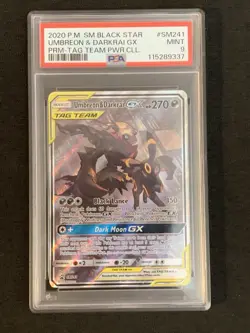 Pokemon Umbreon & Darkrai GX Tag Team Promo SM241 PSA 9 Mint - Image 1