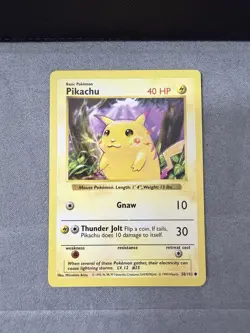 Pikachu (Red Cheeks) 58/102 Common Base Set Shadowless Pokemon Unlimited LP - Image 1