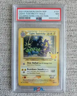 PSA 7 Light Toxtricity Holo SWSH137 Celebrations Collection Pokemon - Image 1