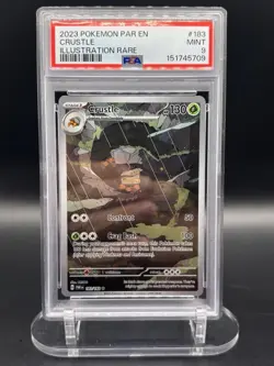 PSA 9 MINT Crustle Paradox Rift Illustration Rare 2023 Holo Pokemon 183/182 - Image 1