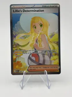 Pokemon Lillie's Determination Full Art Holo Trainer Me01 184/132 Special Rare - Image 1