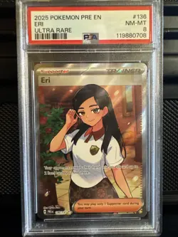 2025 POKEMON PRE EN ERI ULTRA RARE #136 PSA 8 - Image 1