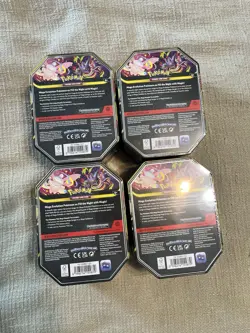 Pokemon TCG Mega Moonlit ex Tins Lot Of 4 2 Gengar 2 Clefable Factory Sealed New - Image 2