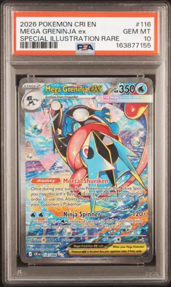 2026 POKEMON CHAOS RISING ILLUSTRATION RARE #116 MEGA GRENINJA EX PSA 10 - Image 1