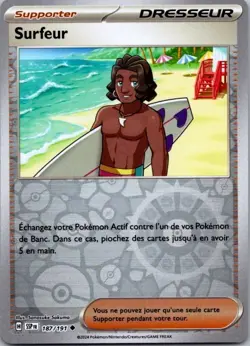 Carte Pokemon Dresseur Surfeur 187/191 Reverse - 2024 - Image 1