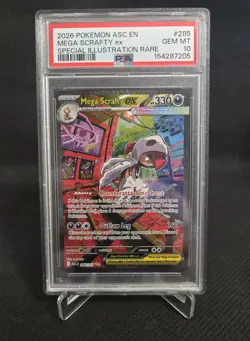 PSA Gem Mint 10 Pokemon Ascended Heroes Mega Scrafty Ex SIR 285/217 - Image 1