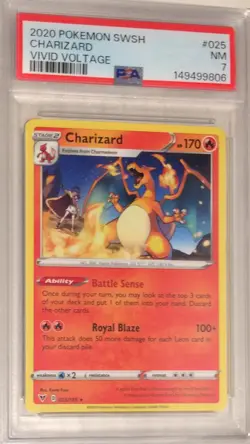 2020 Pokemon SWSH Sword & Shield Vivid Voltage PSA 7 Charizard RARE #025 - Image 1