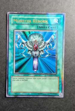 Yugioh Monster Reborn HL07-EN001 Holographic Rare Hobby League Moderately Played - Image 1