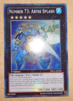 Yugioh Number 73: Abyss Splash DRLG-EN040 Super Rare 1st Edition - Image 1