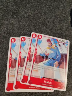 X4 Thatch OP16-005 UC The Time of Battle One Piece NM - Image 1