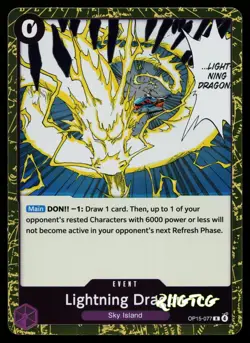 Lightning Dragon OP15-077 Adventure on Kami's Island One Piece NM - Image 1