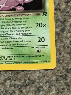 Dark Wheezing 14/82 Holo Rare Team Rocket Set Card Pokemon Card MP/HP - Image 4