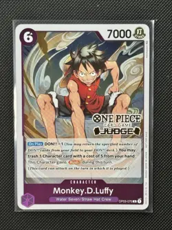 One Piece Card Game Monkey D Luffy OP03 Judge Pack Promo English NM - Image 2