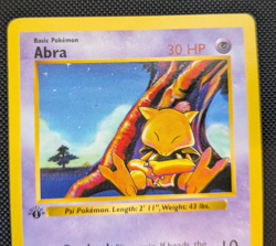 1st Edition Shadowless Abra 43/102 Base Set 1999 WotC Pokemon Vintage Card - Image 3