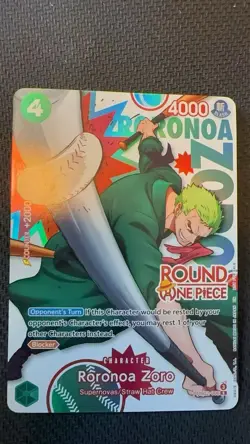 Roronoa Zoro PRB02-006 Round One Piece Promo Foil Card Counter ENG NM IN HAND - Image 1