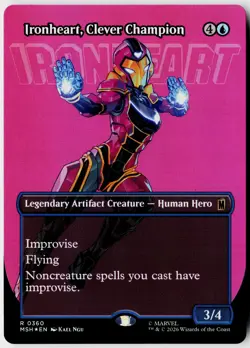 MTG Marvel Super Heroes 0360 Ironheart, Clever Champion Borderless Logo Foil - Image 1