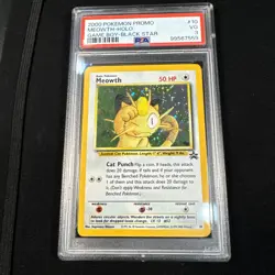 2000 Pokemon Promo Meowth Black Label GameBoy Promotion Holo Vintage PSA 3 - Image 1