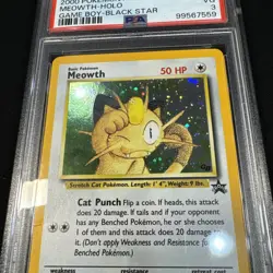 2000 Pokemon Promo Meowth Black Label GameBoy Promotion Holo Vintage PSA 3 - Image 2