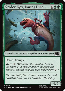 MTG Magic 1x Spider-Rex, Daring Dino FOIL (M/NM) Commander Marvel Super Heroes - Image 1