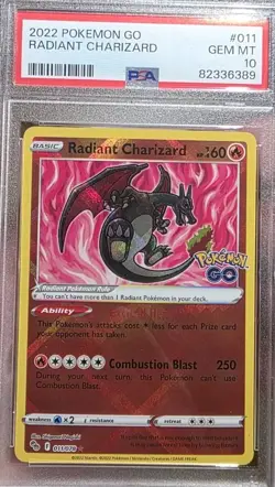 2022 POKEMON GO #011 RADIANT CHARIZARD PSA 10 - Image 1