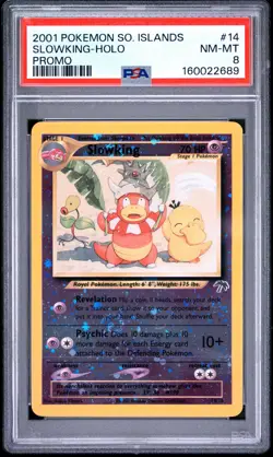 2001 POKEMON SOUTHERN ISLANDS PROMO #14 SLOWKING-HOLO PSA 8 - Image 1