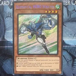 Yu-Gi-Oh! Konami Elemental HERO Stratos BLC1-EN003 Secret Rare Foil LE - Image 1