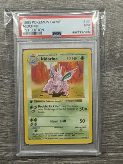 Pokemon Card Nidorino 37/102 1st Edition PSA 7 Shadowless Base Set - Image 1