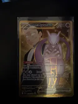 Team Rocket's Mewtwo ex 240/182 Destined Rivals Pokemon Gold Hyper Rare TCG NM - Image 1