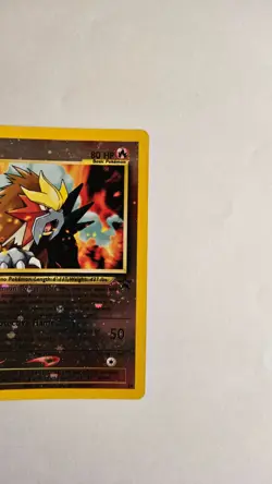 Entei 34 WoTC Black Star Promo Reverse Holo Pokemon Card ( SWIRL) Played - Image 4