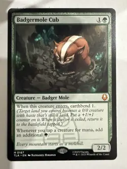 Badgermole Cub MTG Wizards of the Coast TLA #167 Mythic NM Never Played - Image 1