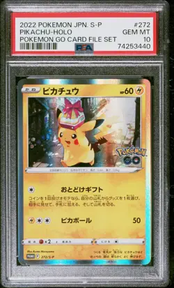 PSA 10 GEM MINT JAPANESE POKEMON 2022 PIKACHU HOLO 272/S-P POKEMON GO PROMO - Image 1