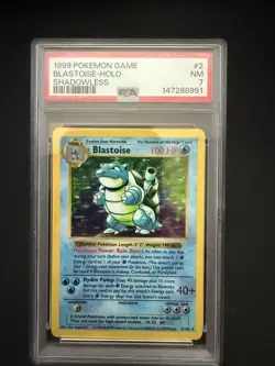 1999 Blastoise #2 Shadowless Base Set Holo Rare PSA 7 Pokemon TCG - Image 1