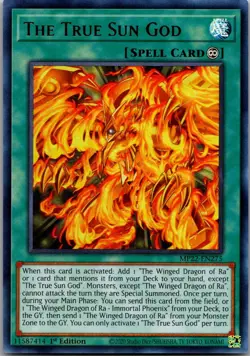 The True Sun God MP22-EN275 2022 Yu-Gi-Oh 1st Edition LP - Image 1