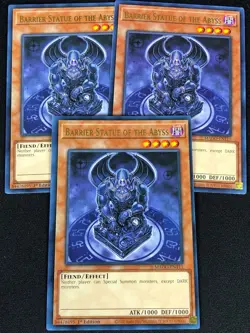 YUGIOH BARRIER STATUE OF THE ABYSS MAGO-EN111 1ST RARE X3 (NM) - Image 1
